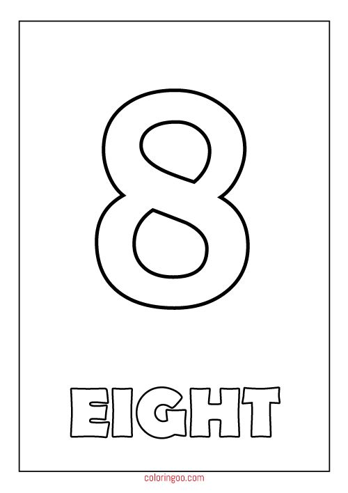 Printable number eight coloring page pdf for kids printable numbers coloring pages numbers for kids