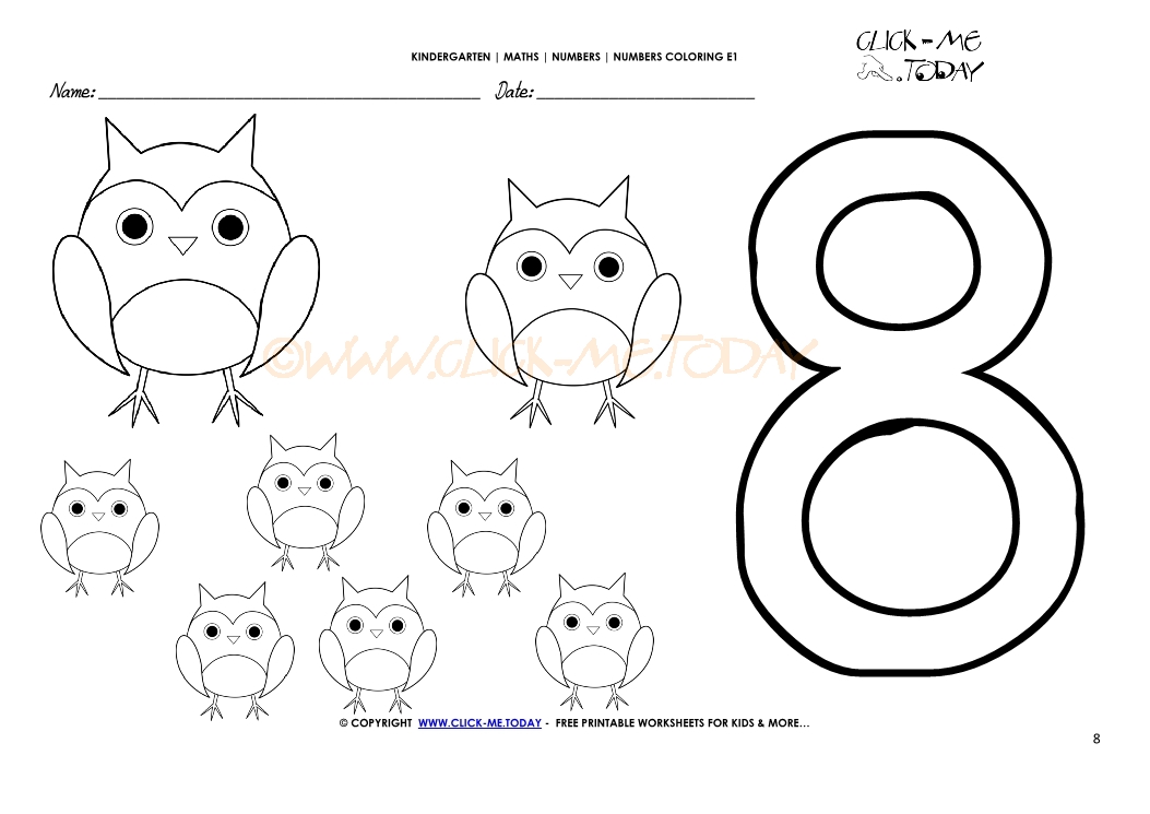 Number coloring pages