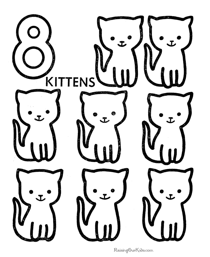 Number cats preschool number worksheets
