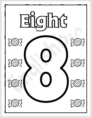 Number coloring page for kids