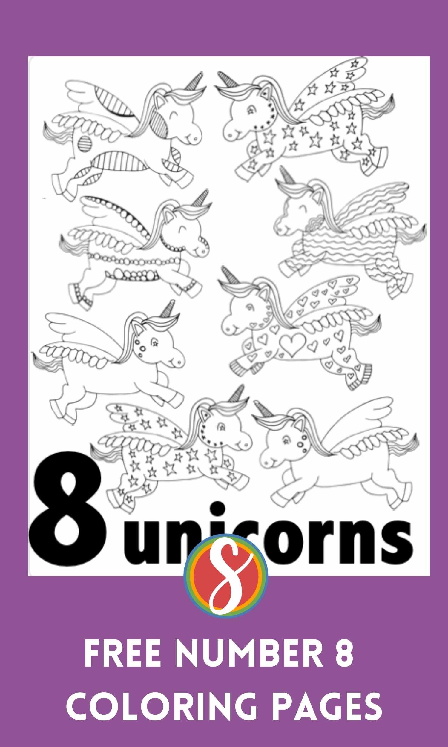 Free number coloring pages â stevie doodles