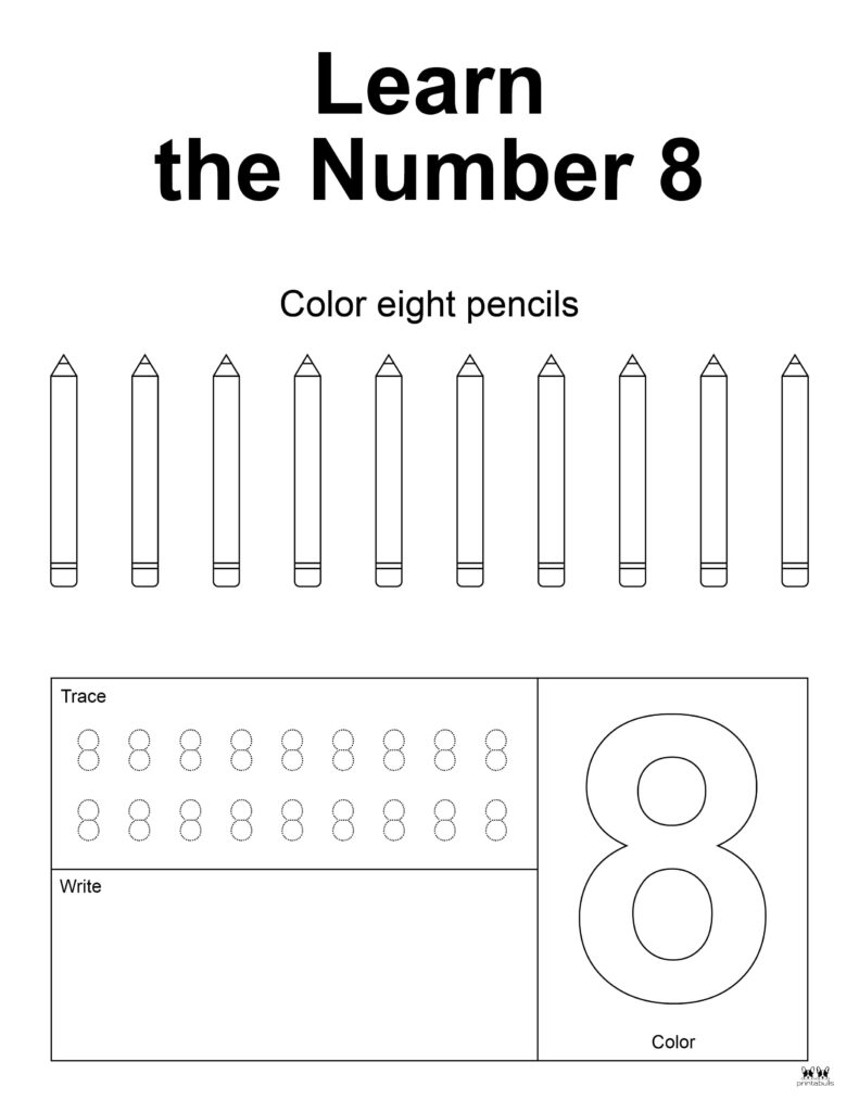 Number tracing worksheets