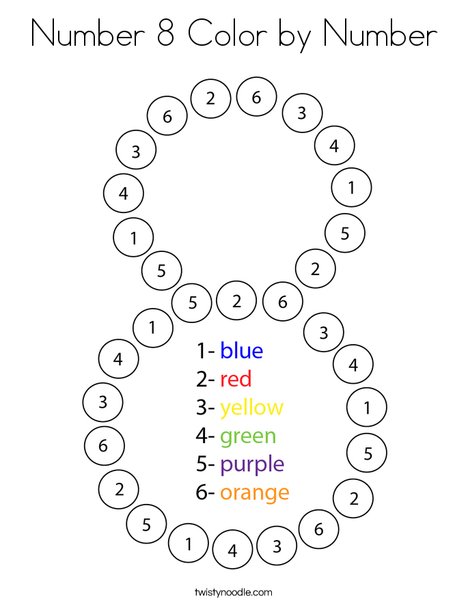 Number color by number coloring page