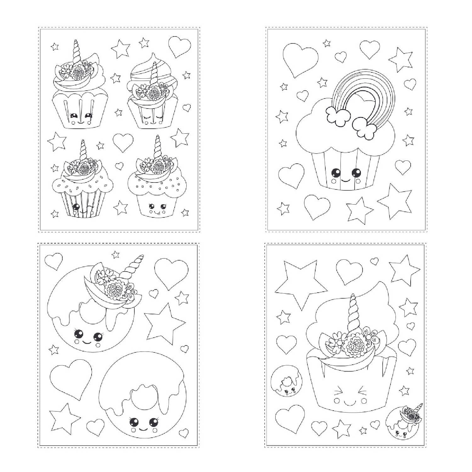 Unicorn cupcakes coloring pages lb vellum bristol paper kids co â