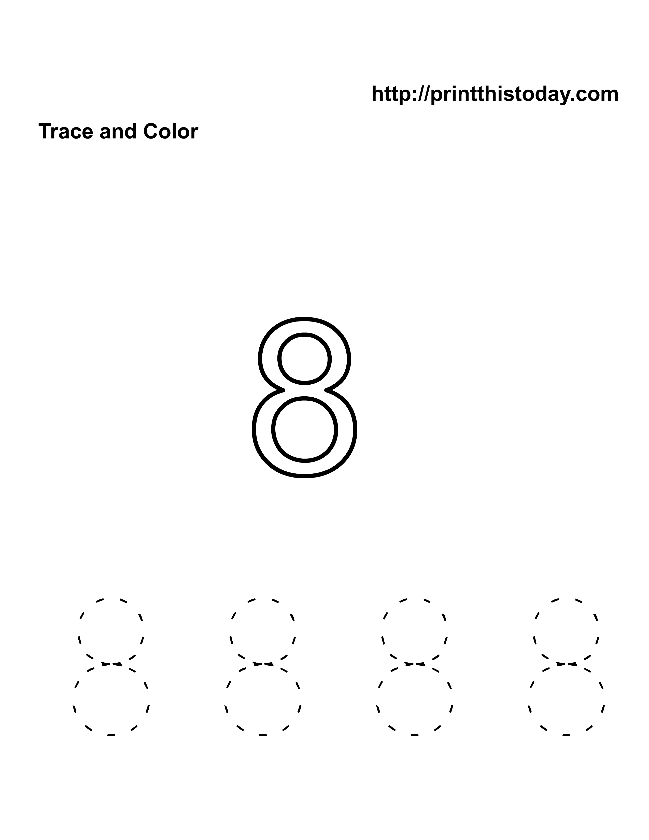 Free kindergarten math worksheets number eight