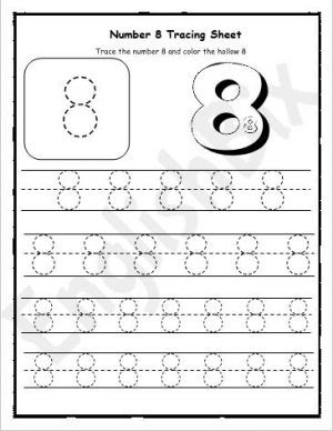 Number tracing worksheet for preschool