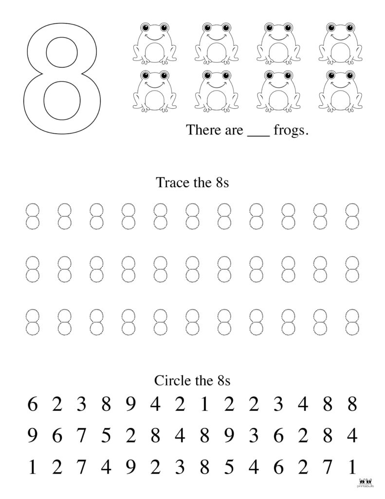 Number tracing worksheets