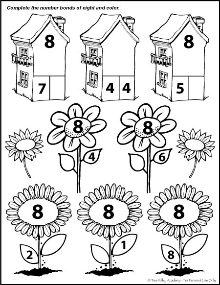 Number bonds to free math worksheets