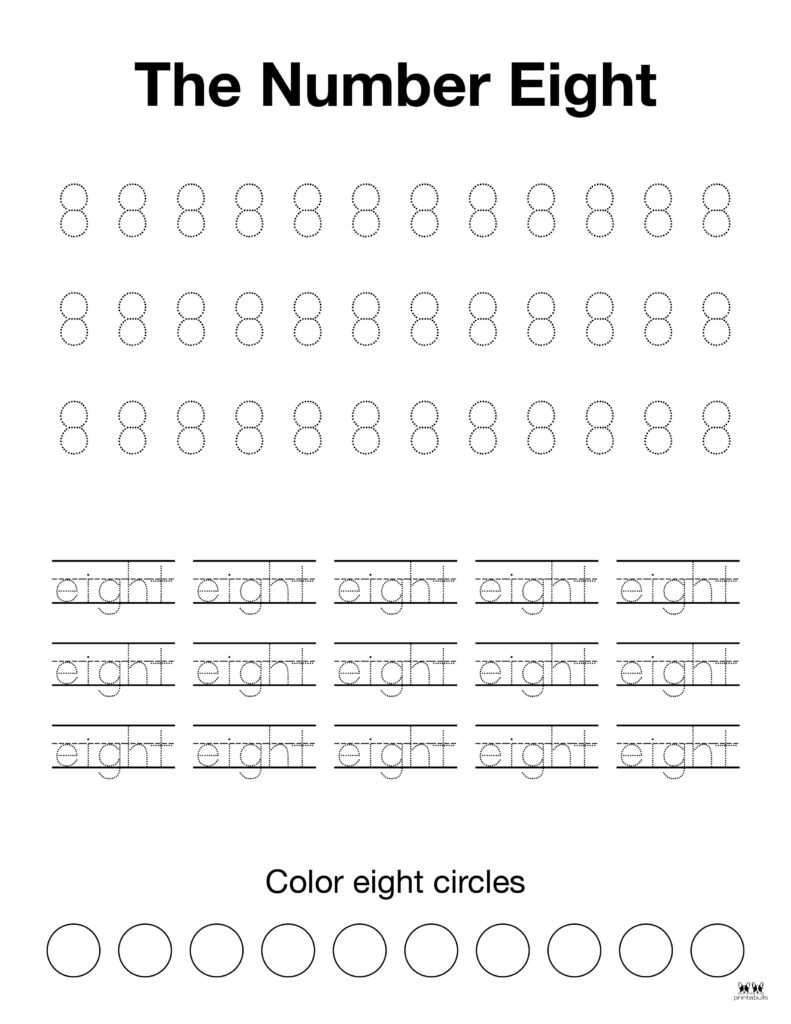 Number tracing worksheets