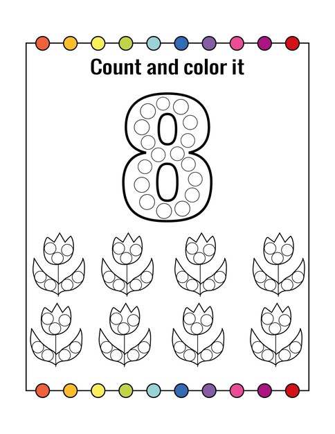 Premium vector number tracing worksheets for preschoolers