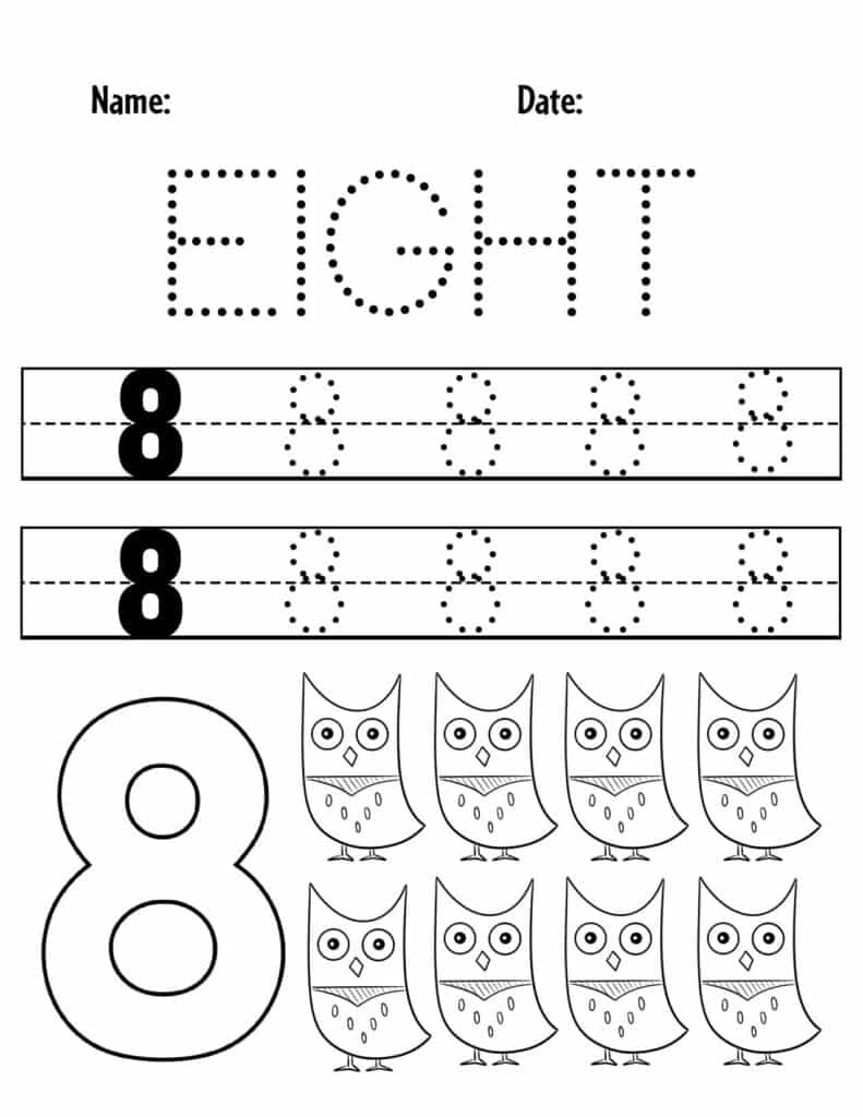 Free number worksheets for preschool â the hollydog blog