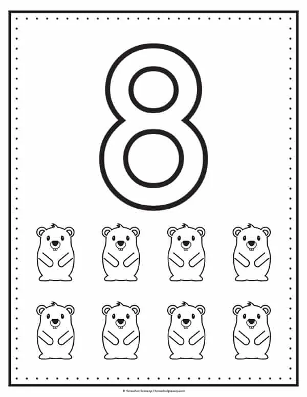 Printable number coloring pages for early learners