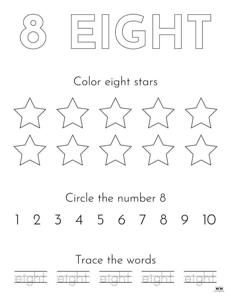 Number tracing worksheets