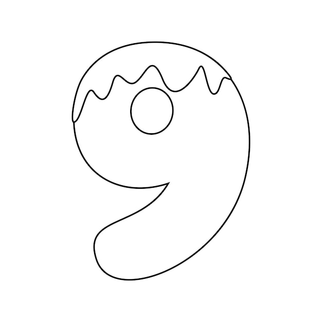 Premium vector coloring page with number for kids