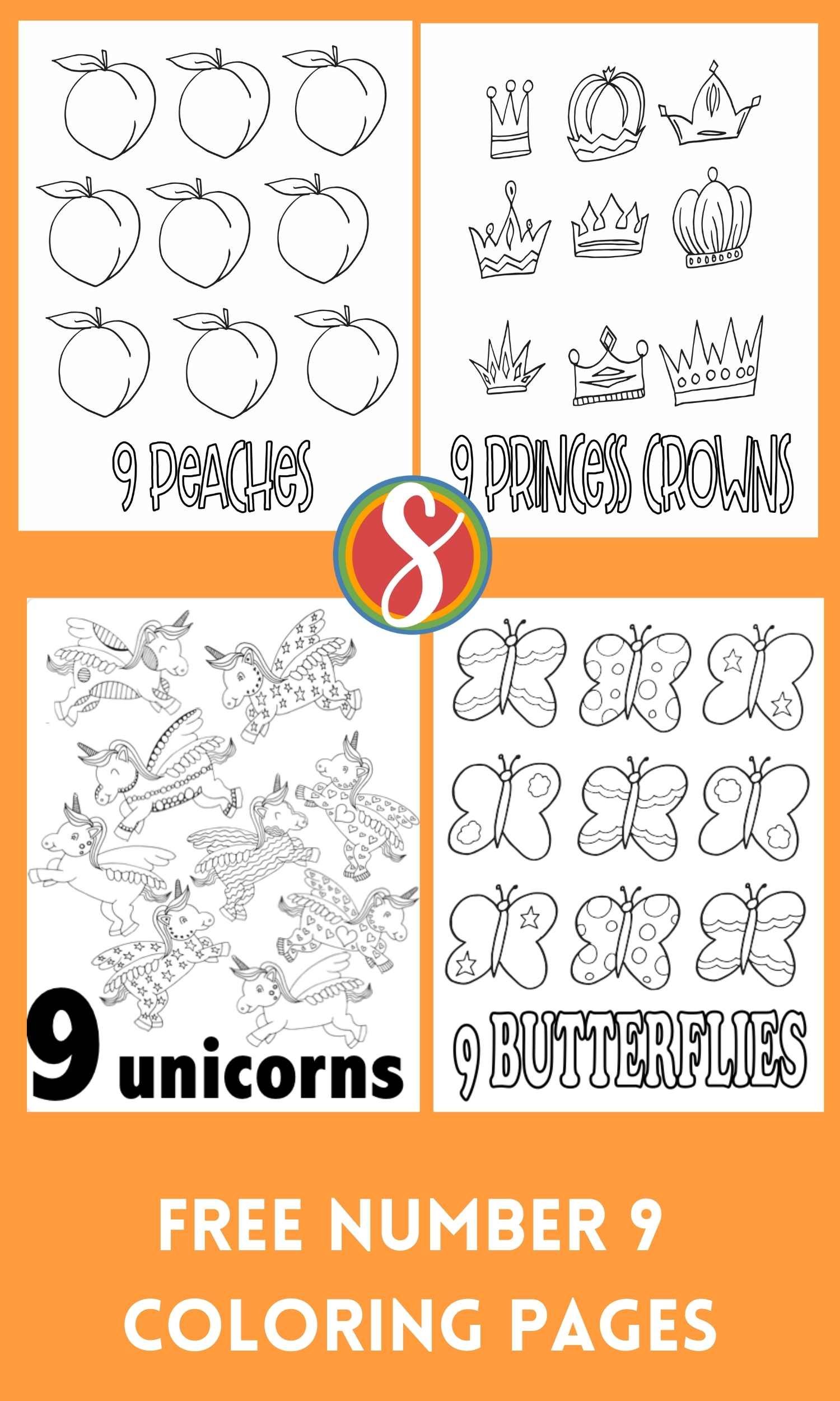 Free number coloring page printables â stevie doodles