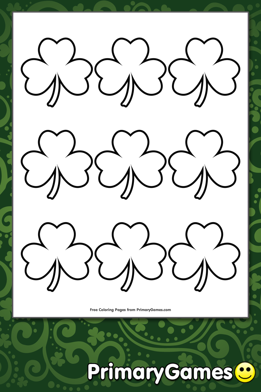 Simple shamrock outline coloring page â free printable pdf from