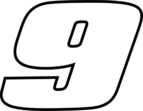 Race number decal sticker outline c