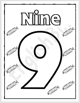 Number coloring page for kids