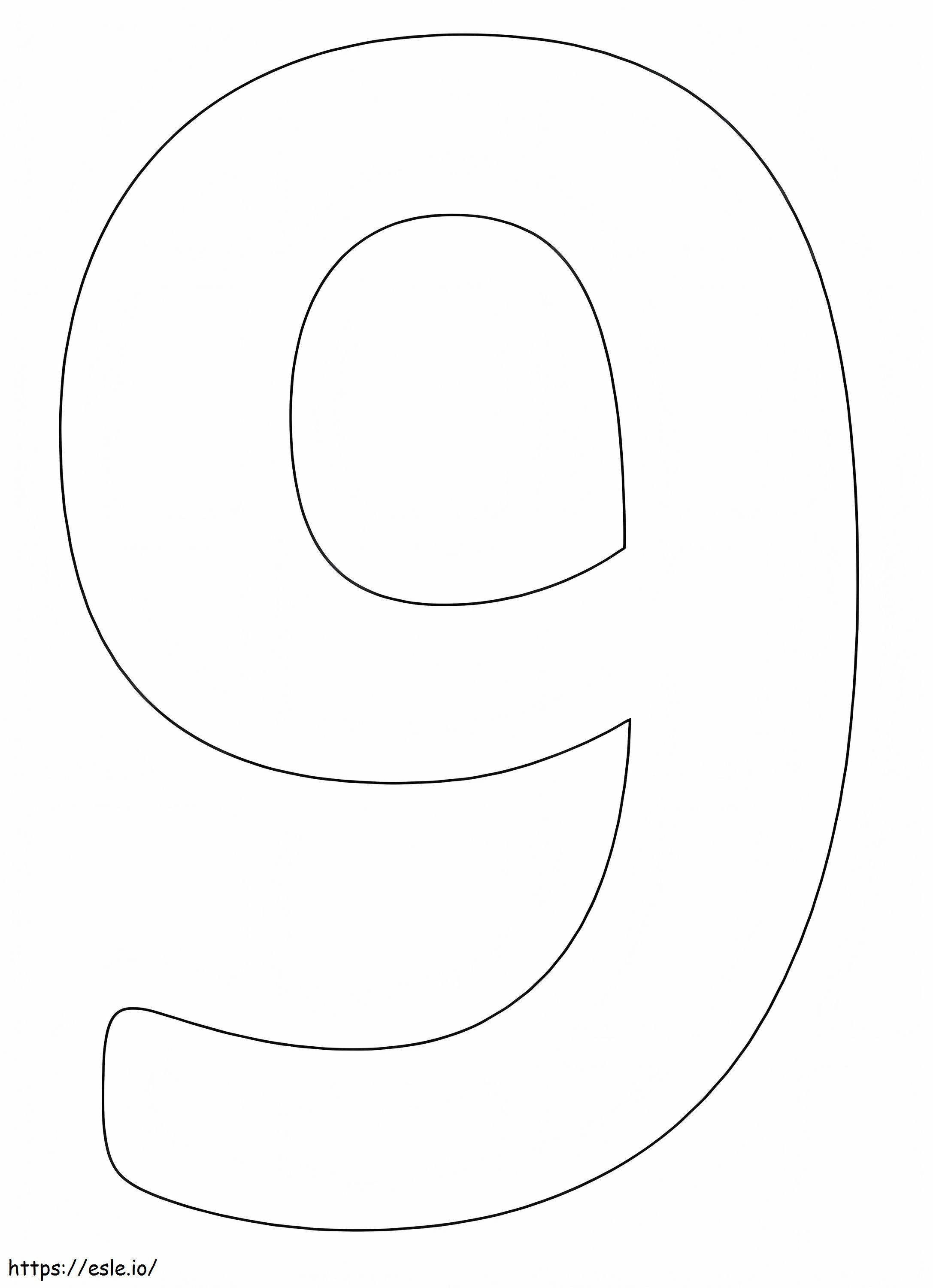 Easy number coloring page