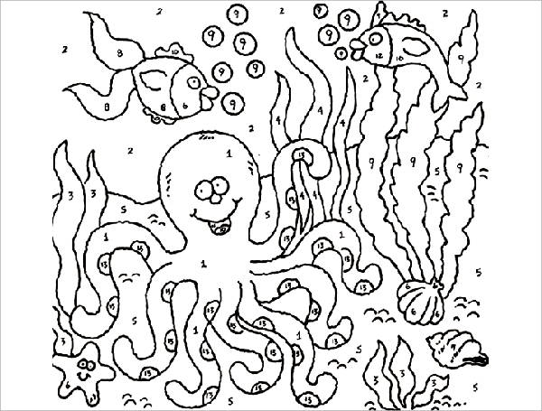 Number coloring pages