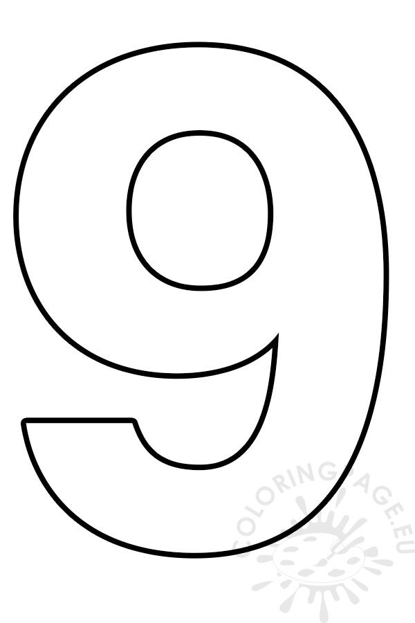 Free printable number template coloring page