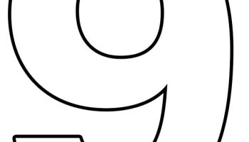 Printable number template coloring page