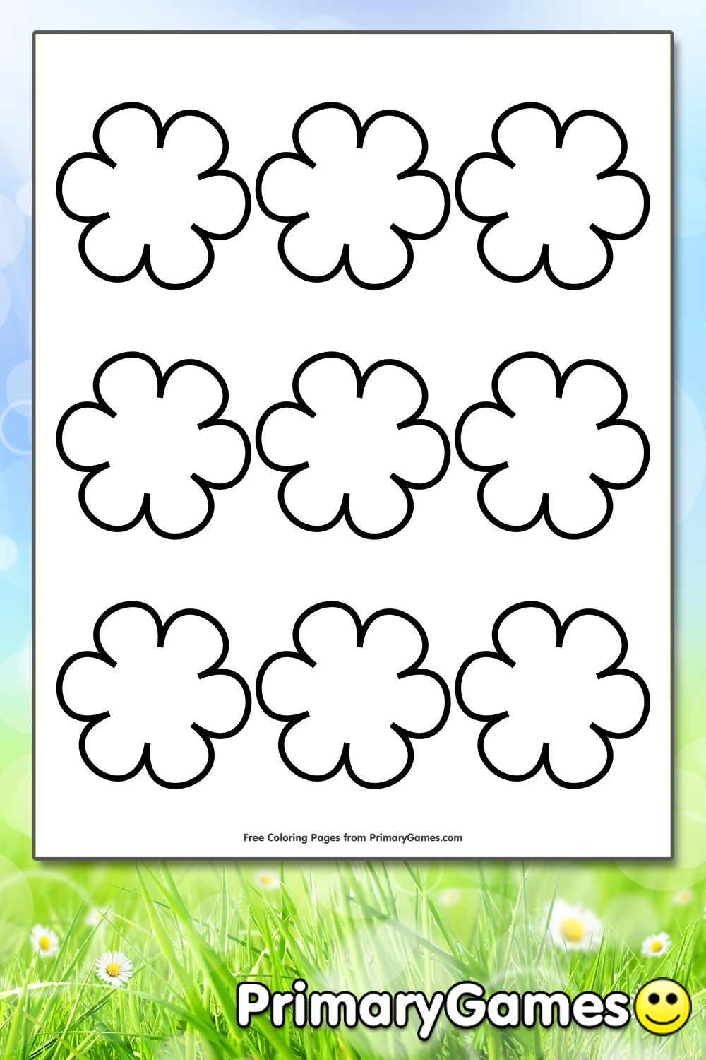 Simple flower pattern coloring page â free printable pdf from