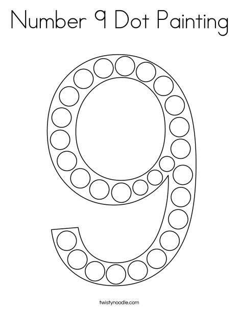 Number dot painting coloring page