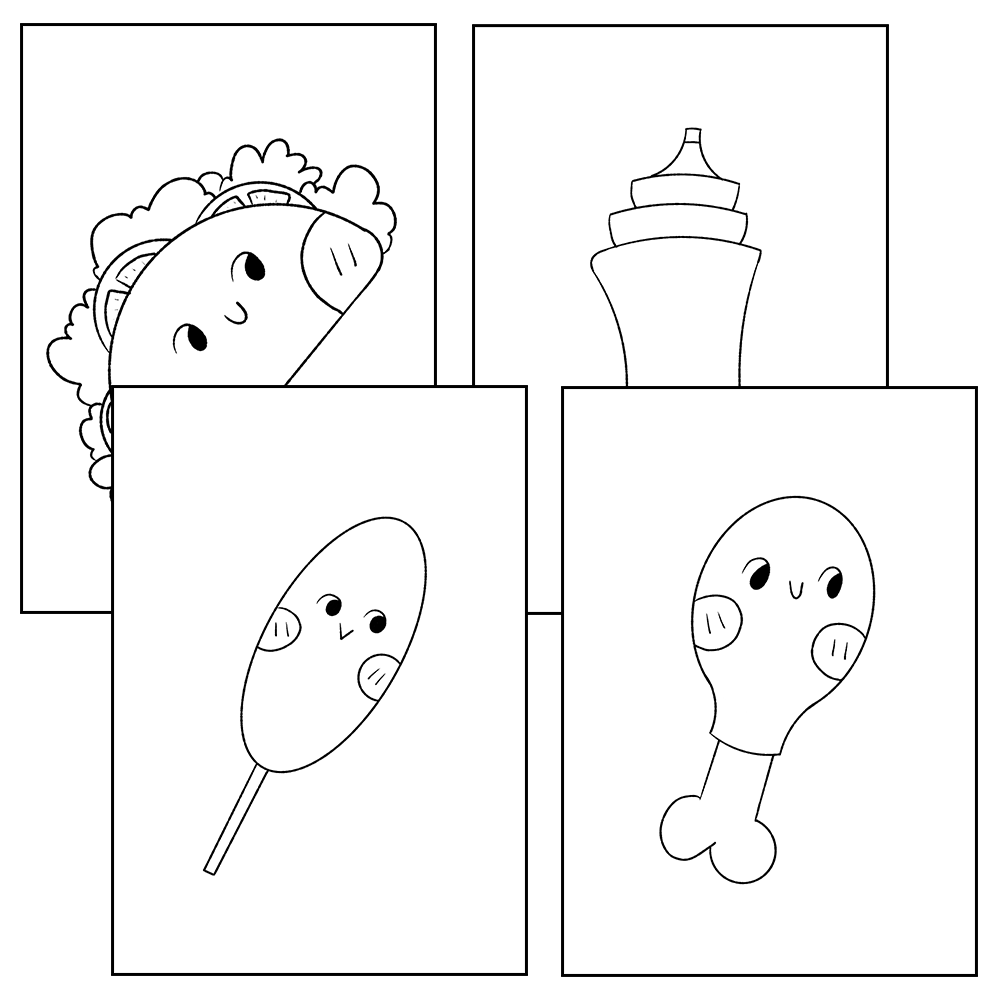 Fast food activity bundle fast food coloring pages color by number dot to dot made by teachers