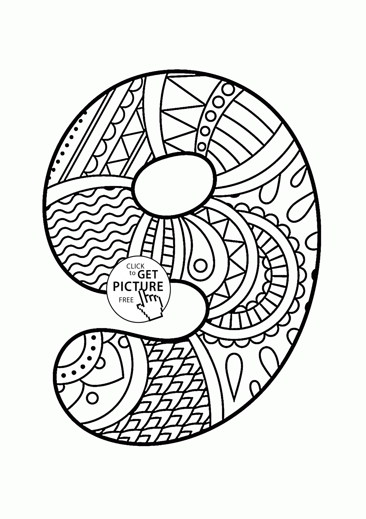 Pattern number coloring pages for kids education printables free