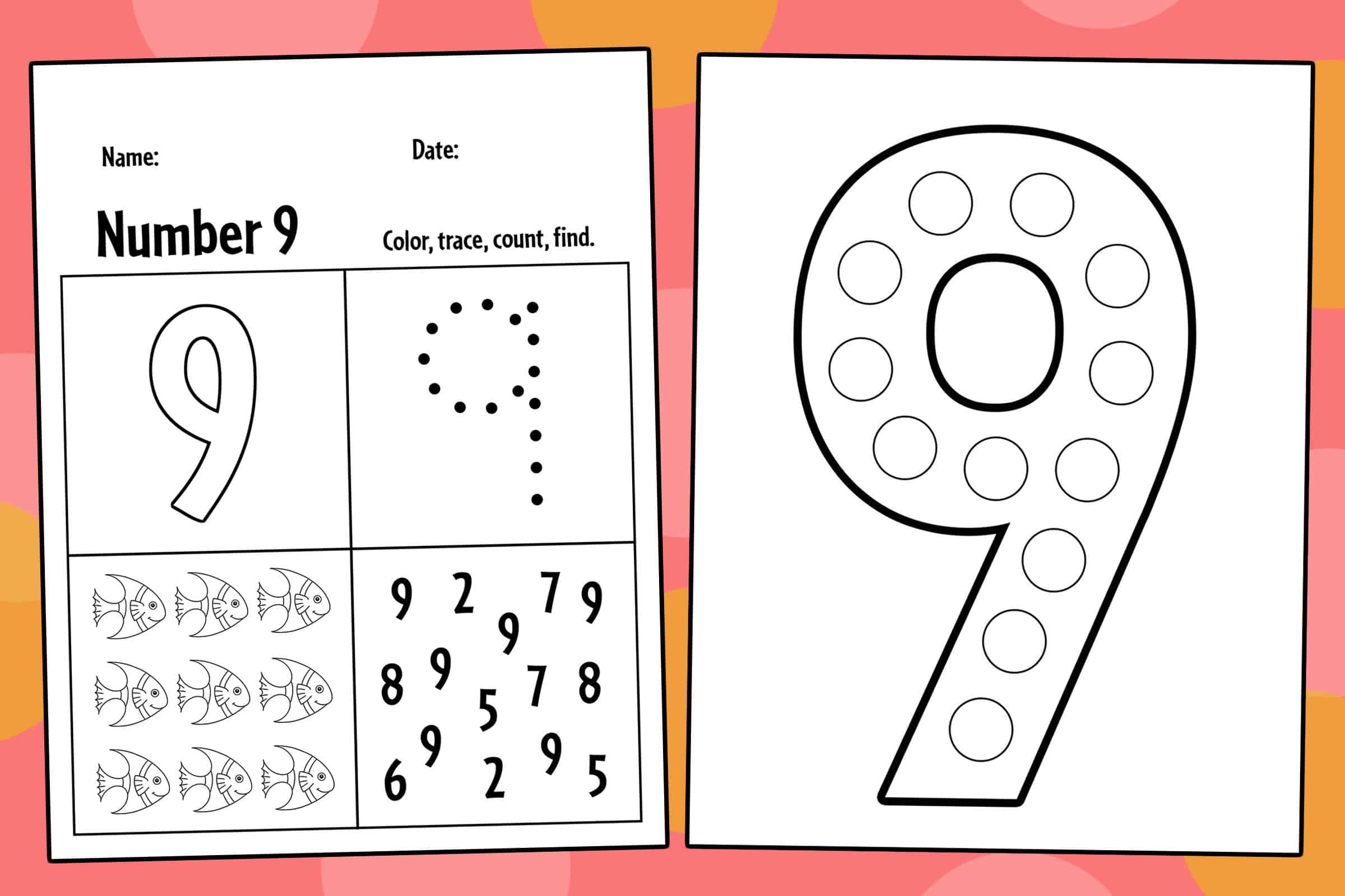 Free number worksheets for preschool â the hollydog blog