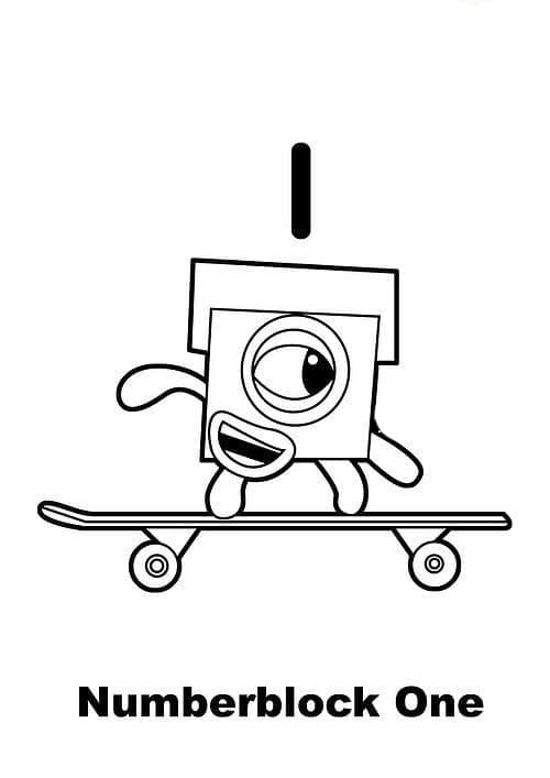 Numberblock one coloring page