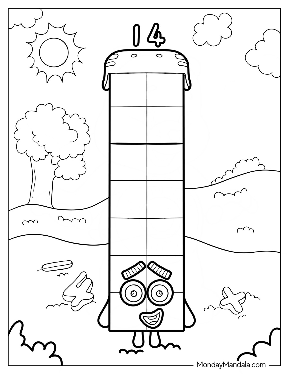 Numberblocks coloring pages free pdf printables