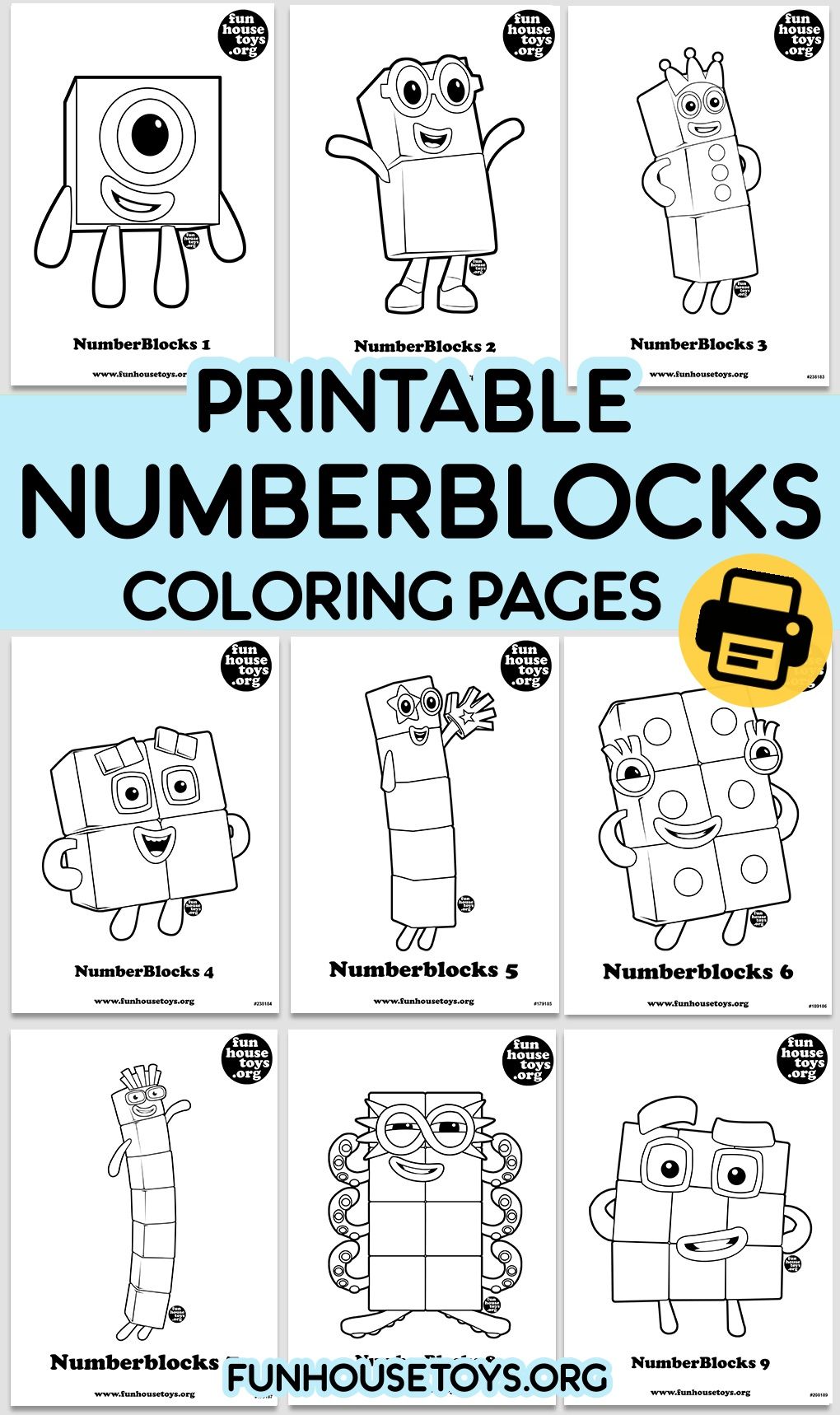 Numberblocks coloring pages for kids fun printables for kids learning worksheets kids learning