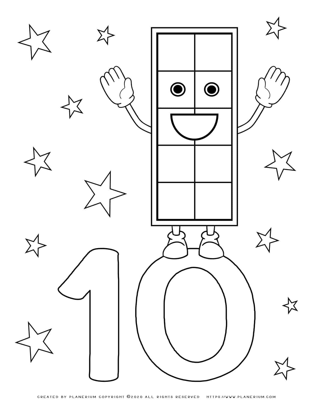 Number coloring pages