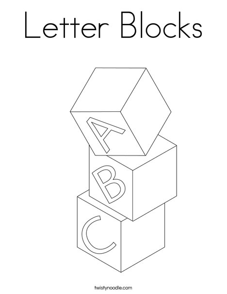 Letter blocks coloring page