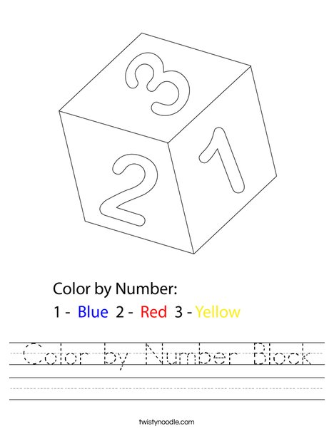 Color by number block worksheet