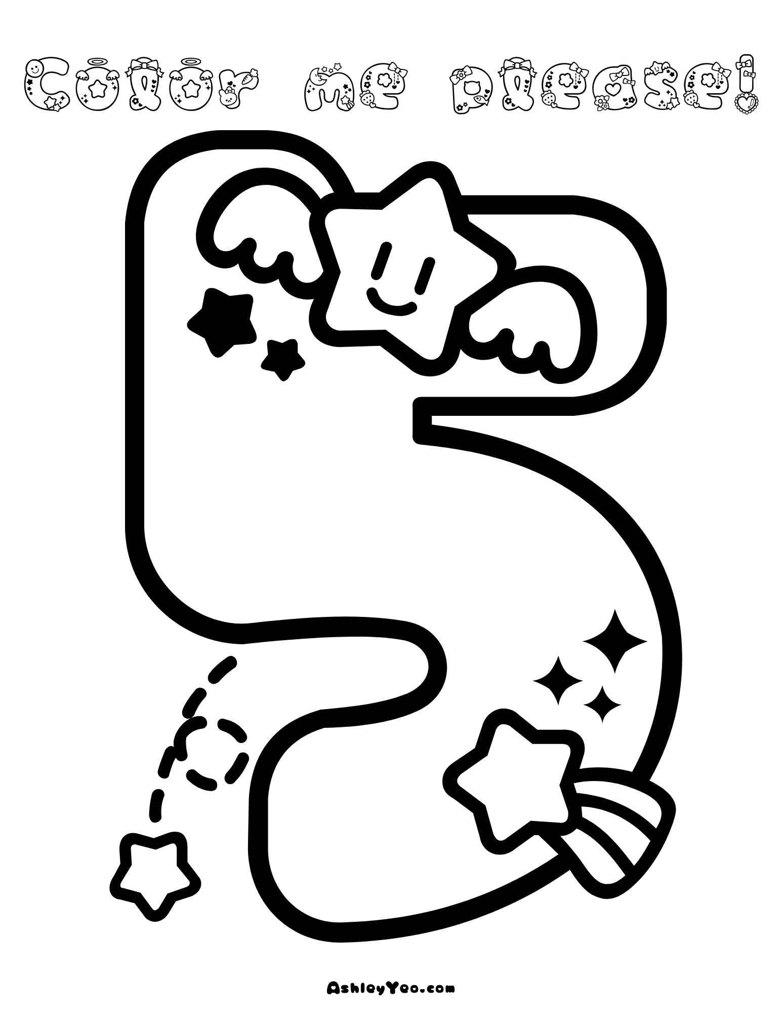 Free number coloring page