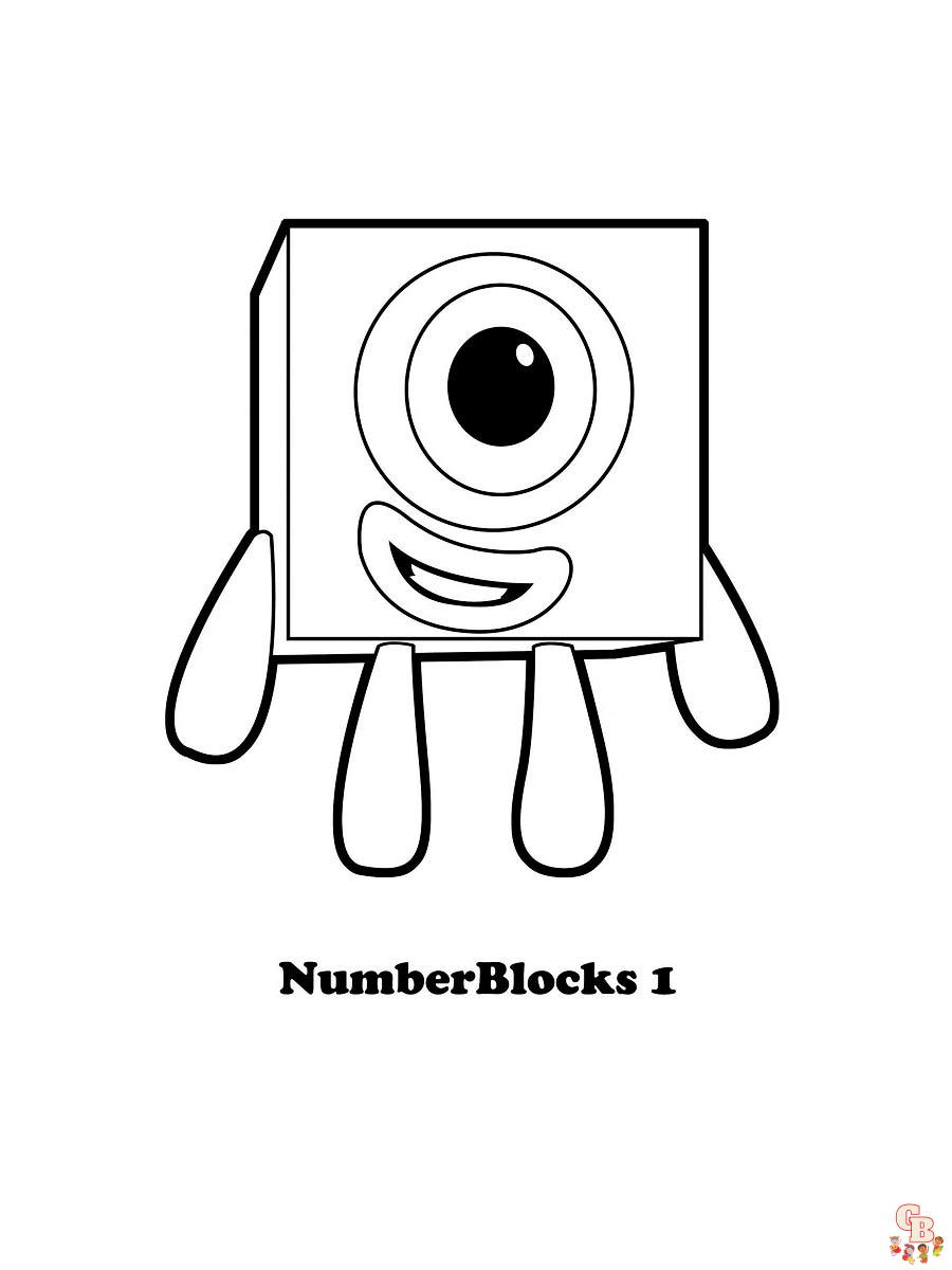 Numberblocks coloring pages easy fun for kids