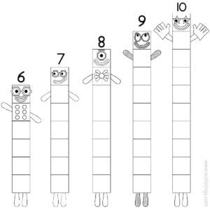 Numberblocks coloring pages and