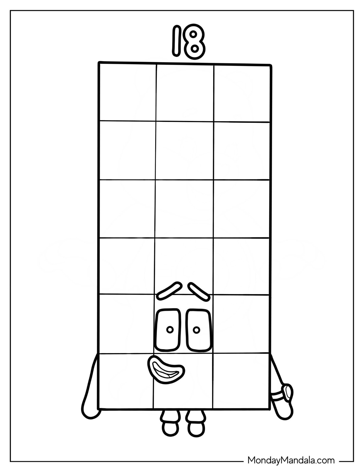 Numberblocks coloring pages free pdf printables