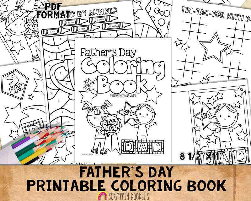 Fathers day coloring and activity book