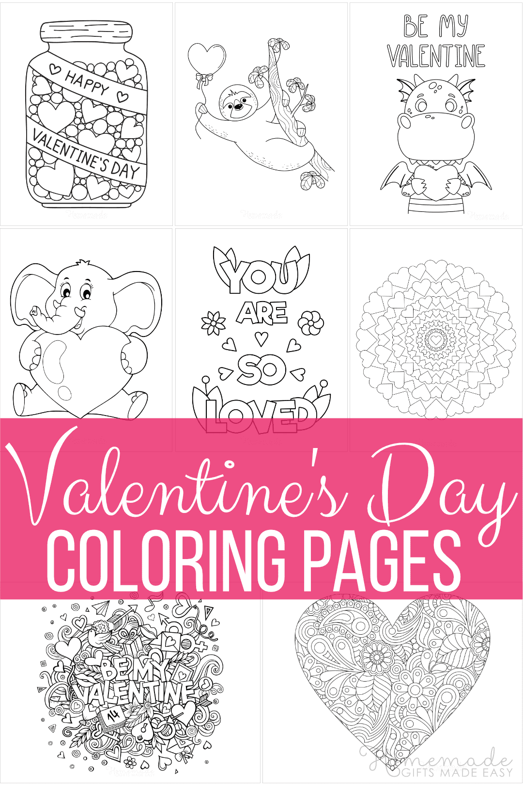 Color by number valentine pages free printable