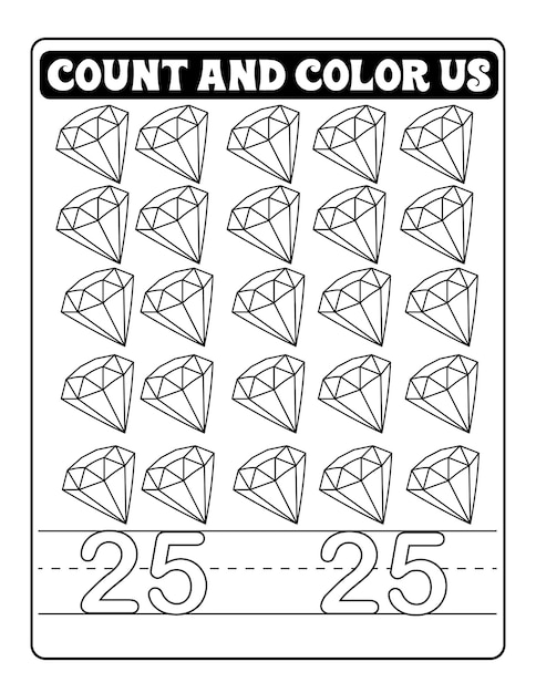 Premium vector counting and number coloring pages