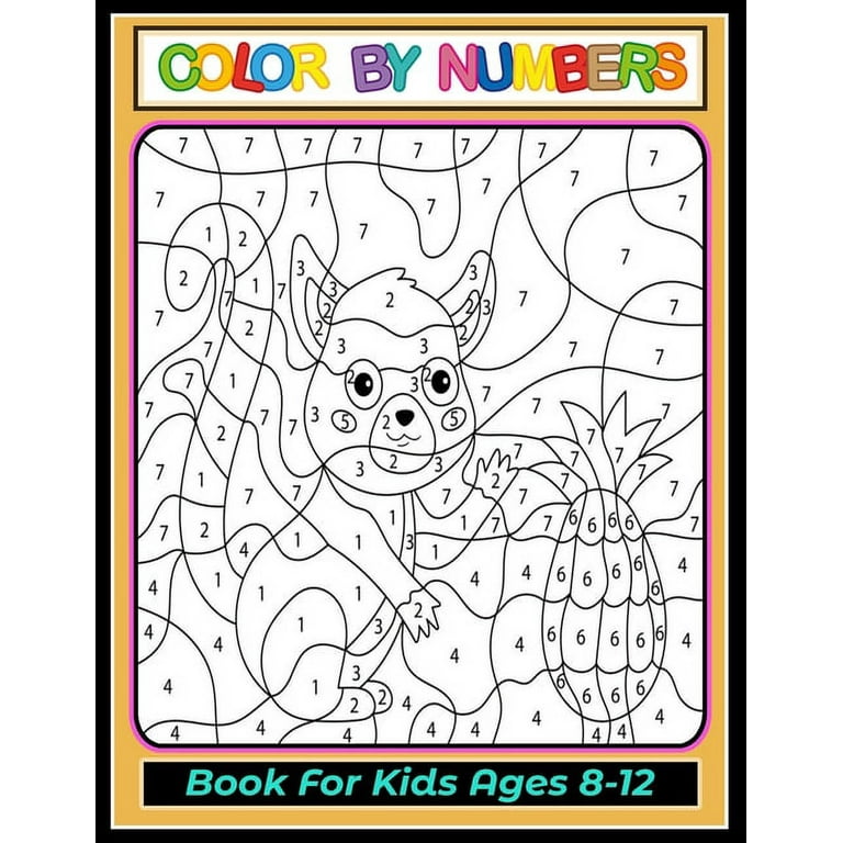 Color by numbers coloring book for kids ages