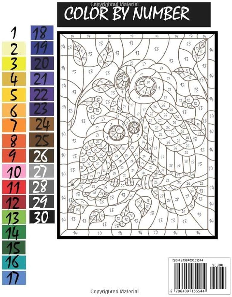 Beautiful animals color by number an adult coloring book with fun easy and relaxing coloring pages color by number coloring books for adults books coloring books