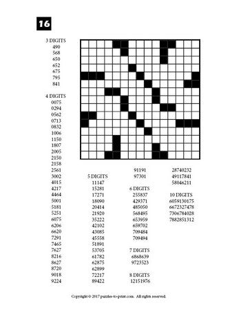 Number fill in puzzles volume