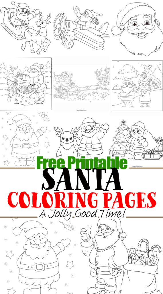 Free printable santa coloring pages a jolly good time