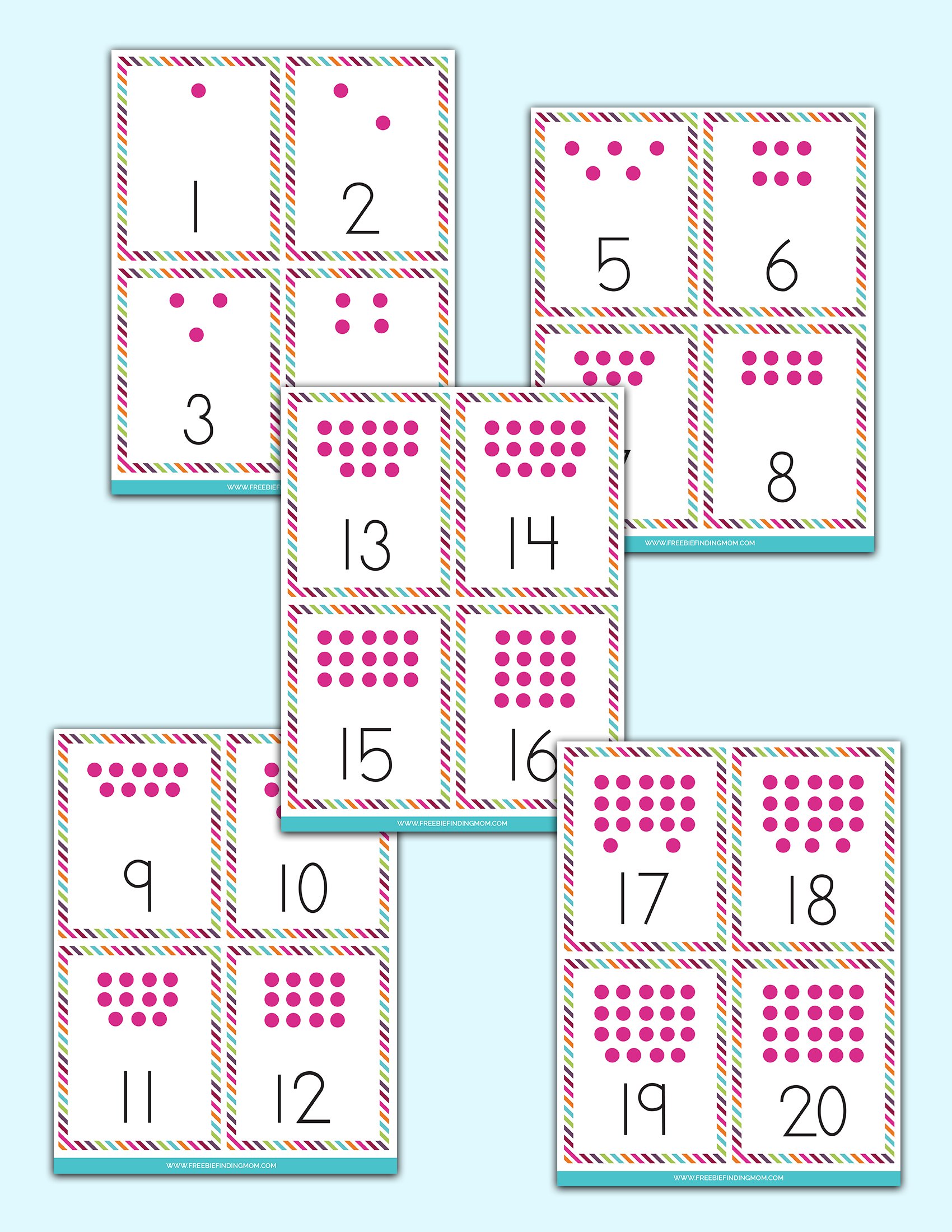 Free number flashcards printable