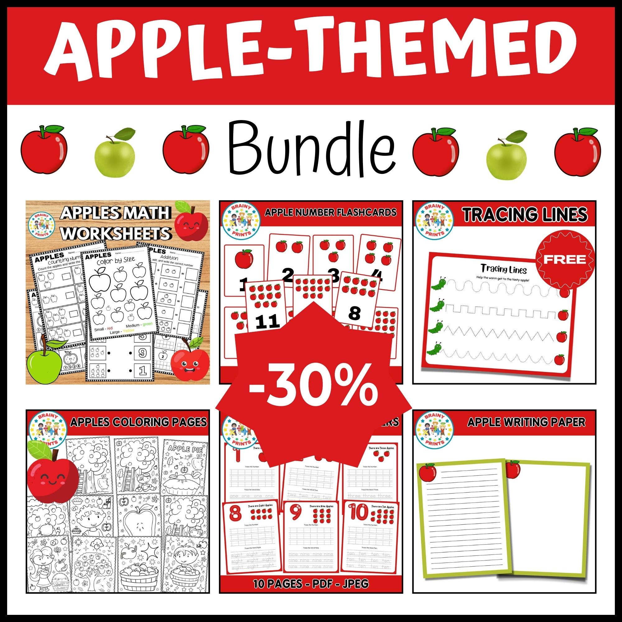 Apple back to school activity bundle coloring pages maths flashcards more made by teachers